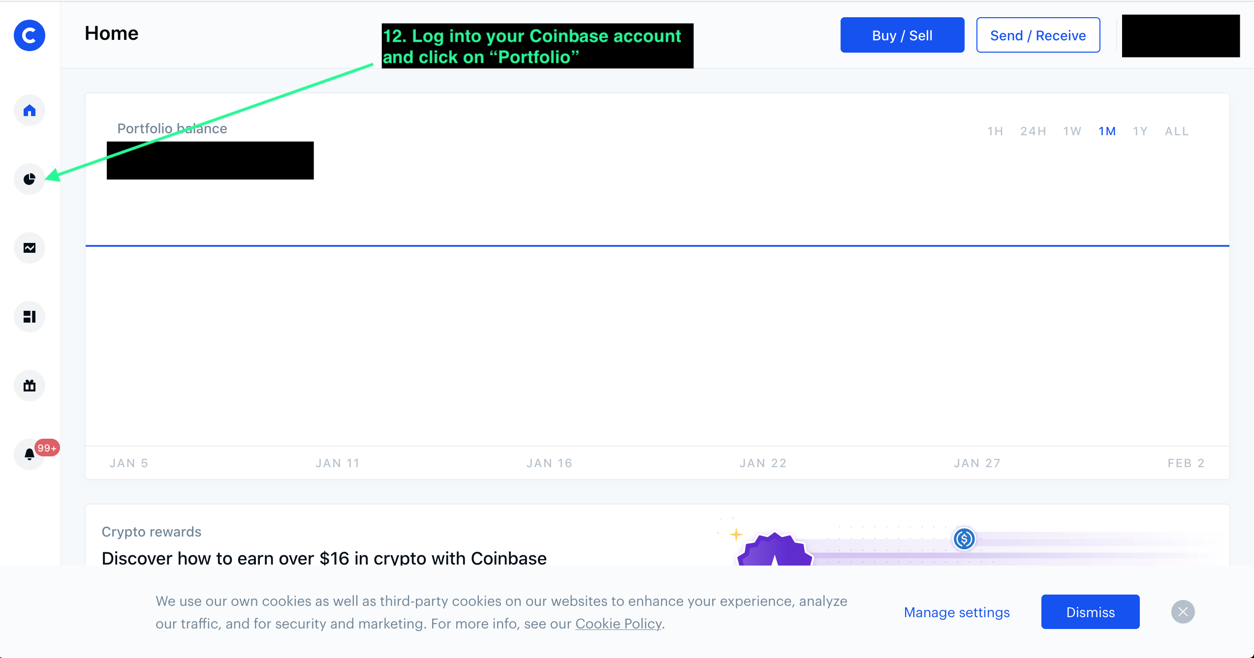 External wallet portfolio view.