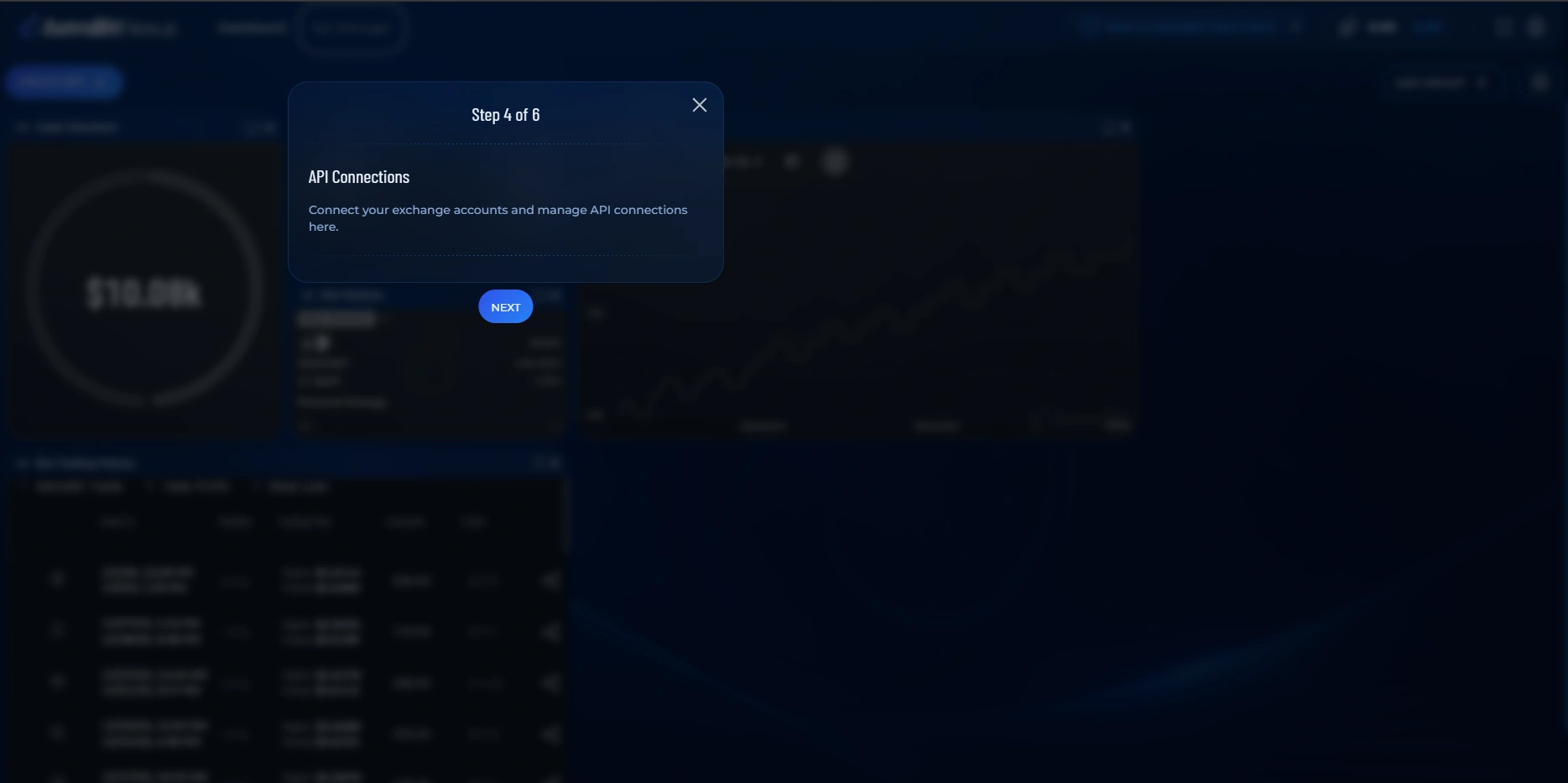 Interactive guide highlighting the API Connections area of the Nexus Dashboard.